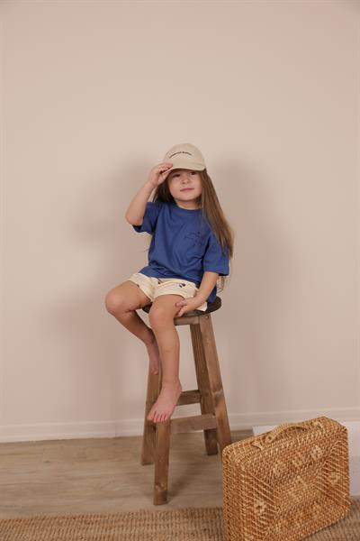 İndigo Nakışlı Oversize T-shirt