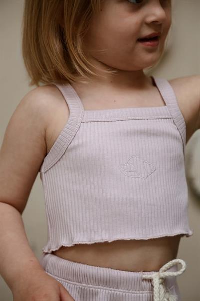 İstiridye Askılı Crop ve Şortlu Takım