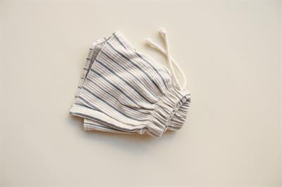 Jakarlı İndigo Çizgili Şort