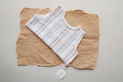 Kahve-İndigo Çizgili Müslin Atlet