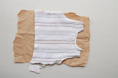 Kahve-İndigo Çizgili Müslin Atlet