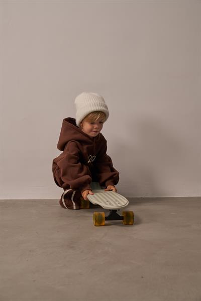 Kahverengi Hello Nakışlı Alt Üst Takım