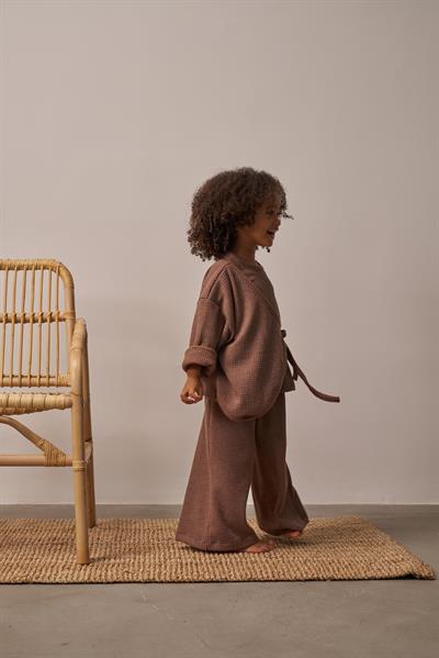 Kahverengi Waffle Bağlamalı Takım