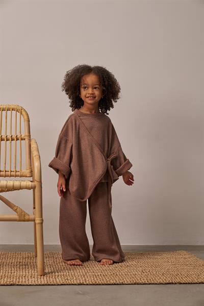 Kahverengi Waffle Bağlamalı Takım