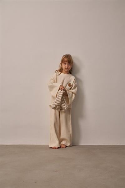 Krem Cookie Nakışlı Dökümlü Alt Üst Takım