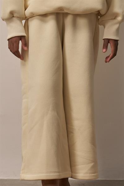 Krem Wide Leg Eşofman Altı