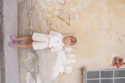 Mavi Çizgili Yaka Bağlamalı Alt Üst Takım