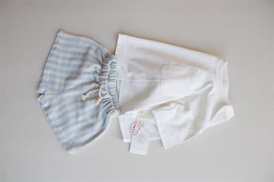 Mavi Kontrast Dikişli Asimetrik Şortlu Takım