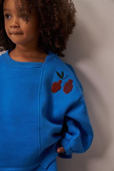 Mavi Omuz Nakışlı Asimetrik Detaylı Alt Üst Takım