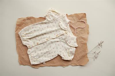 Pembe Çiçek Düğmeli Tulum