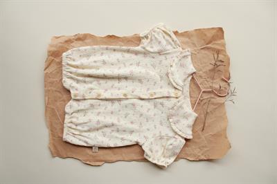 Pembe Çiçek Düğmeli Tulum