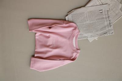 Pembe Nakışlı Oversize  Uzun Kollu T-shirt