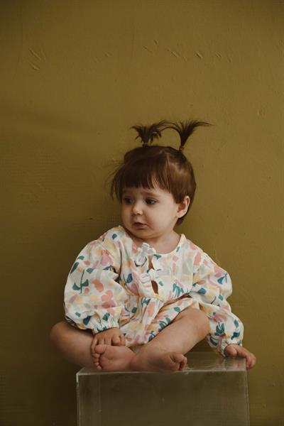 Renkli Baskılı Bebek Uzun Kollu Tulum