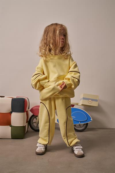 Sarı Asimetrik Cep Detaylı Oversize Çocuk Alt Üst Takım