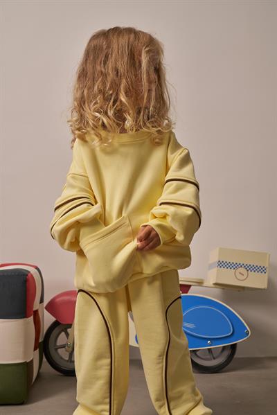 Sarı Asimetrik Cep Detaylı Oversize Çocuk Alt Üst Takım