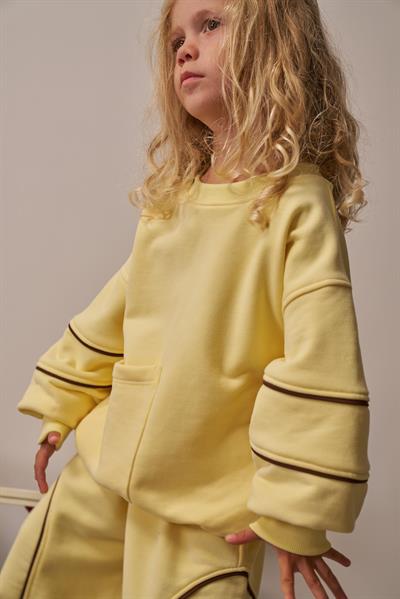 Sarı Asimetrik Cep Detaylı Oversize Çocuk Alt Üst Takım