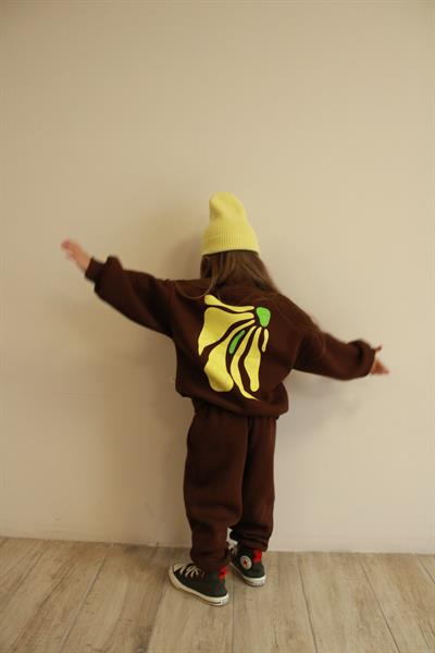 Sarı Sırt Baskılı Balıkçı Yaka Eşofman Takımı