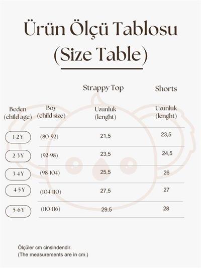 Haki Çizgili Volanlı Kız Askılı ve Şort Takım