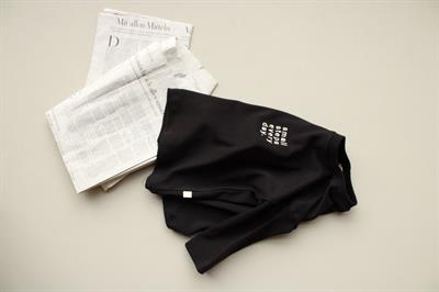 Siyah Nakışlı Oversize  Uzun Kollu T-shirt