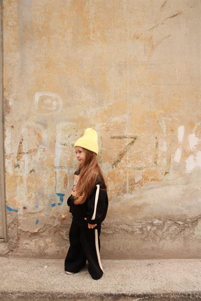 Siyah Retro Baskılı Çocuk Alt Üst Takım