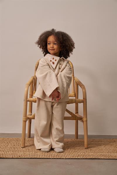 Sonbahar Yaprak İşlemeli Çocuk Triko Takımı