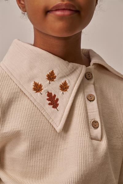 Sonbahar Yaprak İşlemeli Çocuk Triko Takımı