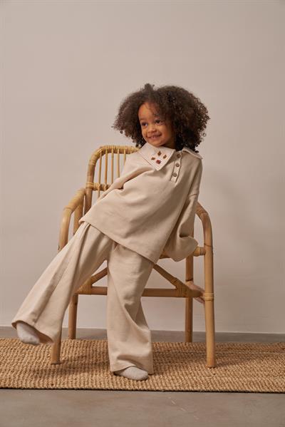 Sonbahar Yaprak İşlemeli Çocuk Triko Takımı