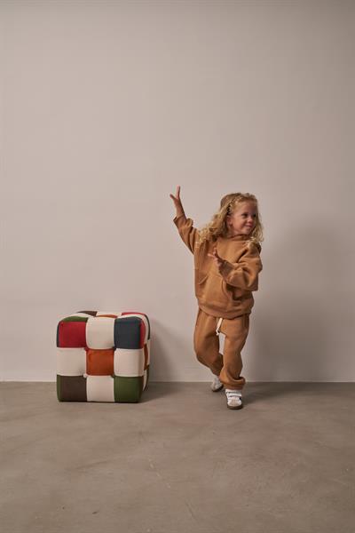 Sütlü Kahve Çocuk Kanguru Cepli Oversize Eşofman Takımı