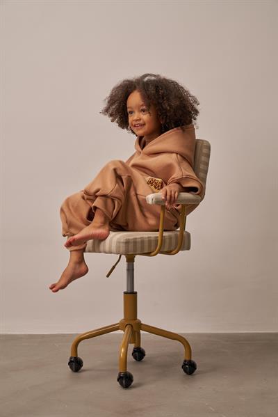 Sütlü Kahve Nakışlı Cepli Hoodie Takım