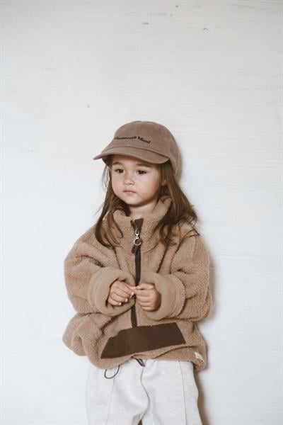 Sütlü Kahve Wellsoft Yarım Fermuar Çocuk Mont 1-6 Yaş