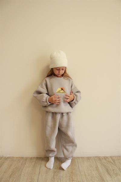 Taş Rengi Dağ Nakışlı Çocuk Alt Üst Takım