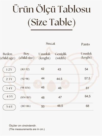Taş Rengi Dağ Nakışlı Çocuk Alt Üst Takım