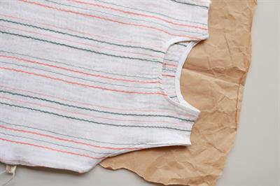 Turuncu-Yeşil Çizgili Müslin Atlet