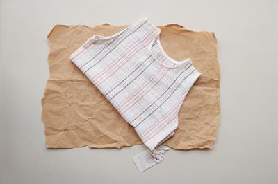 Turuncu-Yeşil Çizgili Müslin Atlet