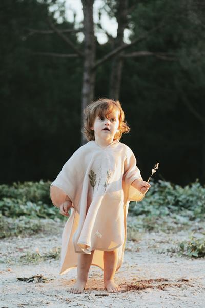 Vanilla Kapüşonlu Müslin Panço Bebek Çocuk 1-5 Yaş