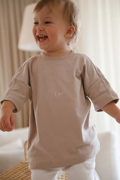 Vizon Bisiklet Yaka Oversize T-shirt Bebek - Çocuk