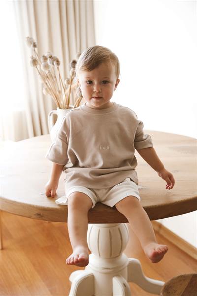 Vizon Bisiklet Yaka Oversize T-shirt Bebek - Çocuk