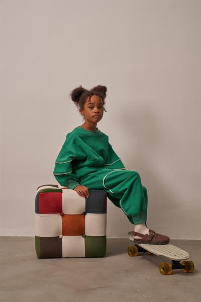 Yeşil Asimetrik Cep Detaylı Oversize Çocuk Alt Üst Takım