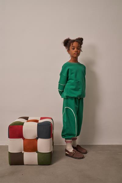 Yeşil Asimetrik Cep Detaylı Oversize Çocuk Alt Üst Takım