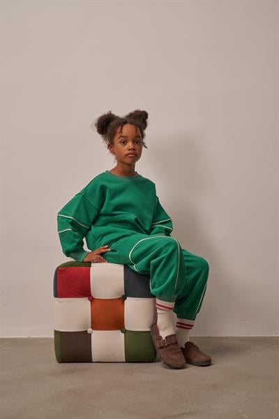 Yeşil Asimetrik Cep Detaylı Oversize Çocuk Alt Üst Takım