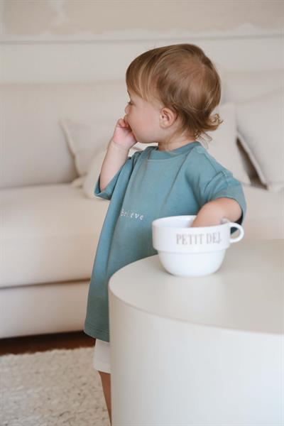 Yeşil Bisiklet Yaka Oversize T-shirt Bebek - Çocuk