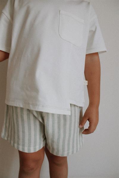 Yeşil Kontrast Dikişli Asimetrik Şortlu Takım