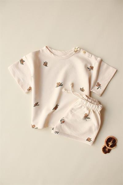 Zeytin Baskılı Şortlu Takım