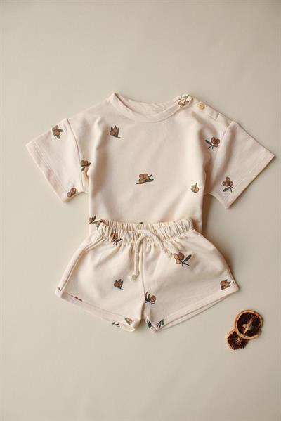 Zeytin Baskılı Şortlu Takım