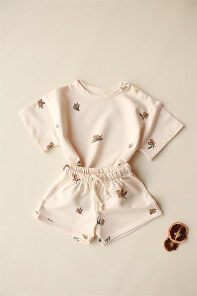 Zeytin Baskılı Şortlu Takım