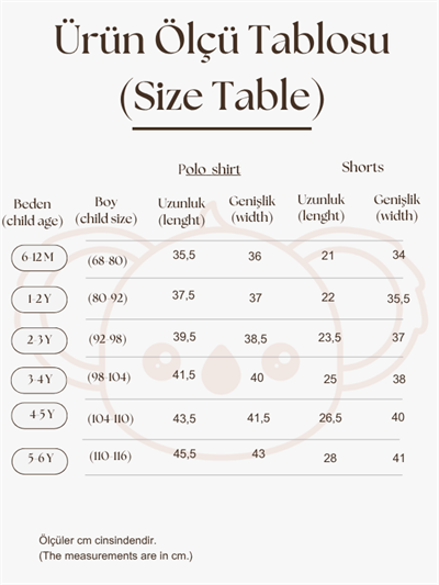 Zeytin Nakışlı Polo Yaka Şortlu Takım