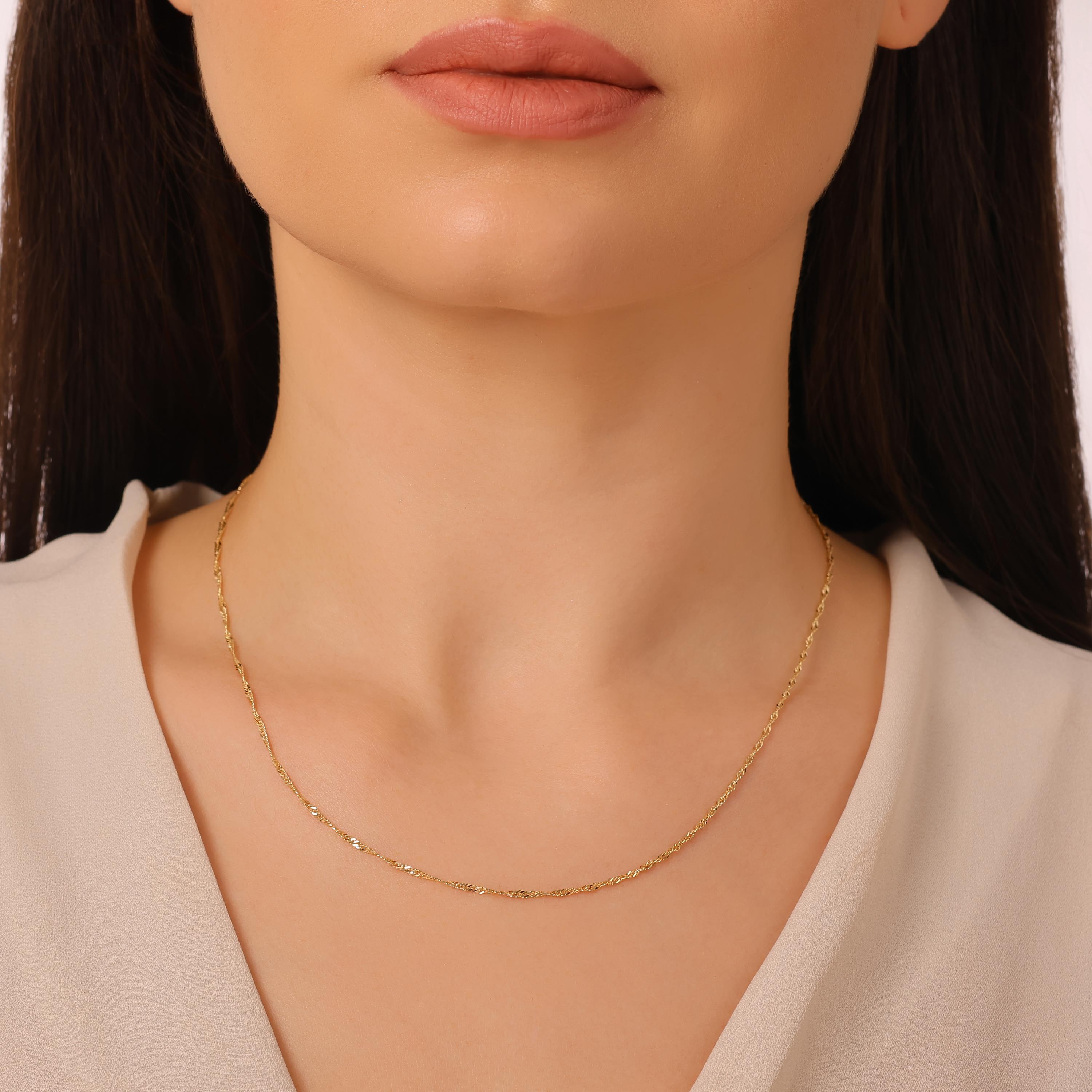 ALTIIN SİNGAPUR ZİNCİR KOLYE