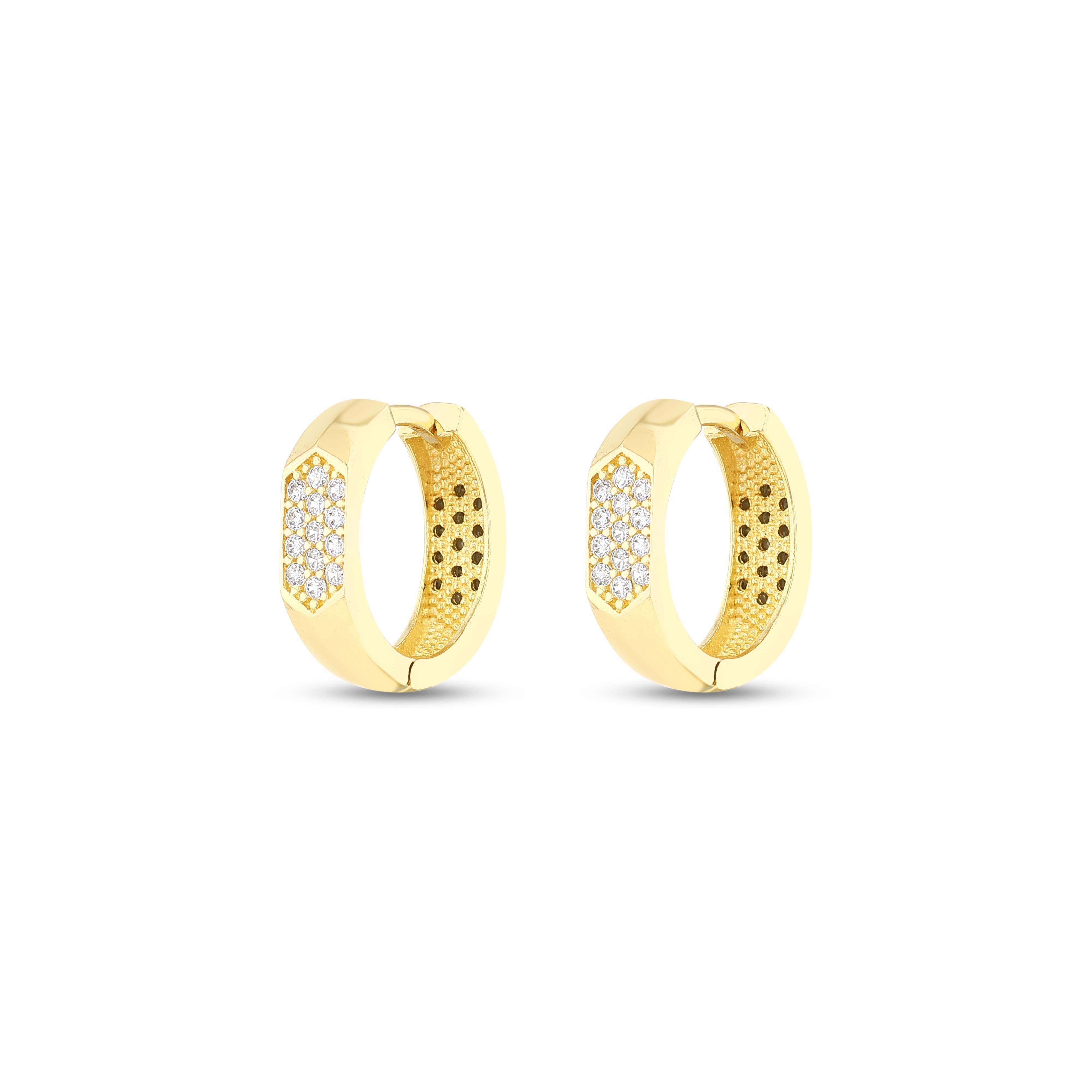 TAŞLI ALTIN HALKA KÜPE