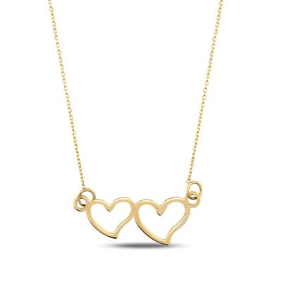 ALTIN ÇİFT KALP KOLYE