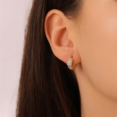 TAŞLI ALTIN HALKA KÜPE